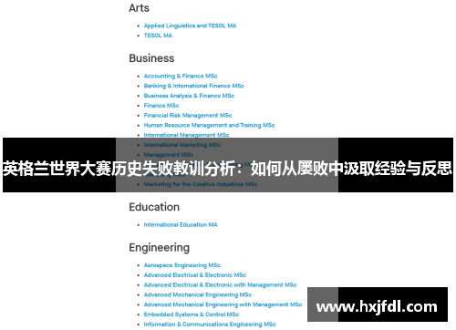 英格兰世界大赛历史失败教训分析：如何从屡败中汲取经验与反思